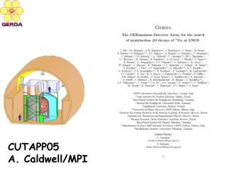 CUTAPP05 A. Caldwell/MPI