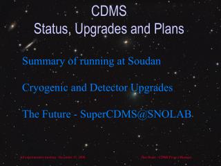 CDMS Status, Upgrades and Plans