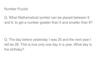 Number Puzzle