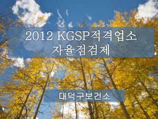 2012 KGSP 적격업소 자율점검제