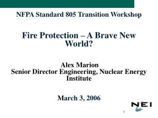 NFPA 805 - Status