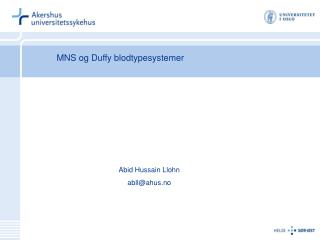 MNS og Duffy blodtypesystemer