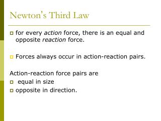 Newton ’ s Third Law