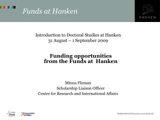 Funds at Hanken