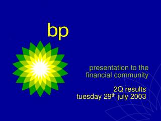 presentation to the financial community