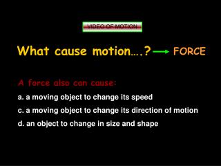 VIDEO OF MOTION