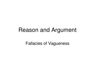 Reason and Argument