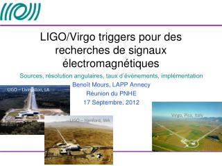 LIGO/Virgo triggers pour des recherches de signaux électromagnétiques