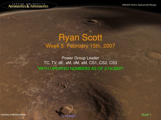 Ryan Scott Week 5: February 15th, 2007