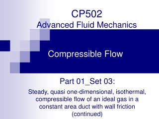 CP502 Advanced Fluid Mechanics