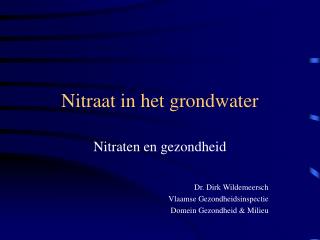 Nitraat in het grondwater