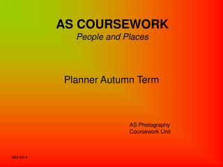 AS COURSEWORK People and Places