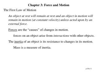 Chapter 3: Force and Motion