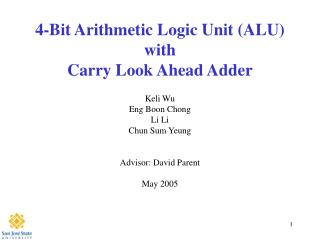 4-Bit Arithmetic Logic Unit (ALU) with Carry Look Ahead Adder