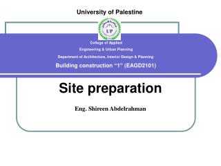Site preparation Eng. Shireen Abdelrahman