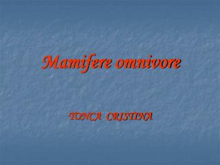 Mamifere omnivore