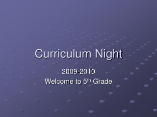 Curriculum Night