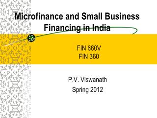 Microfinance and Small Business Financing in India