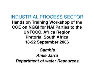 Gambia Amie Jarra Department of water Resources