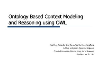 Ontology Based Context Modeling and Reasoning using OWL