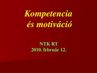 Kompetencia és motiváció