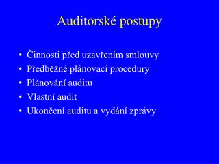 Auditorské postupy