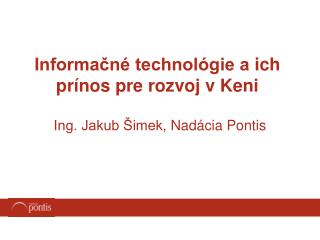 Informačné technológie a ich prínos pre rozvoj v Keni