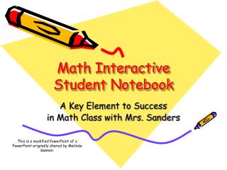 Math Interactive Student Notebook