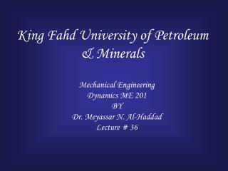 King Fahd University of Petroleum &amp; Minerals