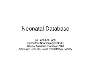 Neonatal Database