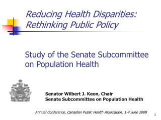 Reducing Health Disparities: Rethinking Public Policy