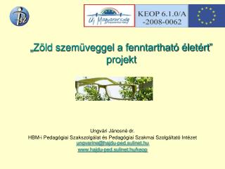 „Zöld szemüveggel a fenntartható életért” projekt