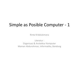 Simple as Posible Computer - 1