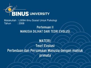 Matakuliah	: L0094-Ilmu Sosial Untuk Psikologi Tahun	: 2008