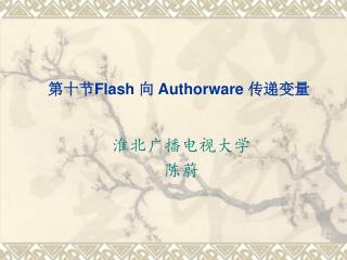 第十节 Flash 向 Authorware 传递变量