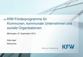 KfW-Förderprogramme für Kommunen, kommunale Unternehmen und soziale Organisationen