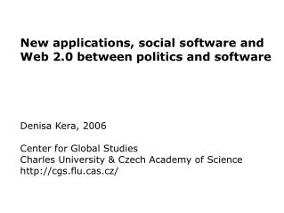 social software, web 2.0 etc.