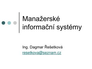 Manažerské informační systémy