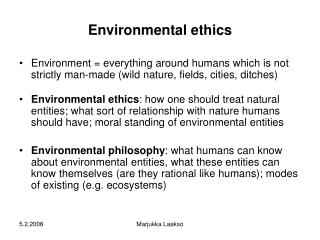 Environmental ethics