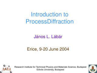 Introduction to ProcessDiffraction