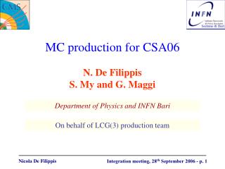 MC production for CSA06