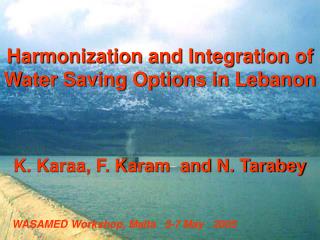 Harmonization and Integration of Water Saving Options in Lebanon