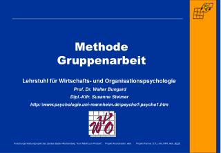 Methode Gruppenarbeit