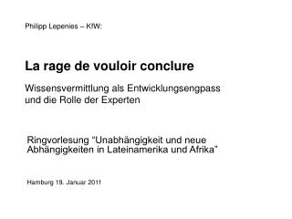 Ringvorlesung “Unabhängigkeit und neue Abhängigkeiten in Lateinamerika und Afrika”