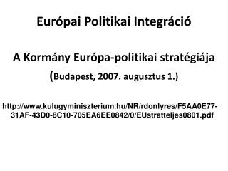 Európai Politikai Integráció