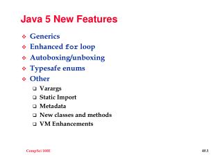 Java 5 New Features