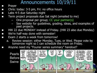 Announcements 10/19/11