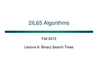 2IL65 Algorithms