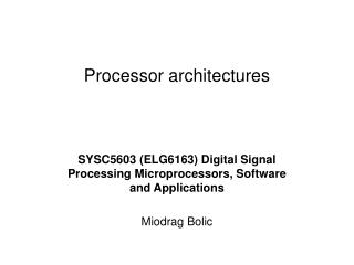 Processor architectures