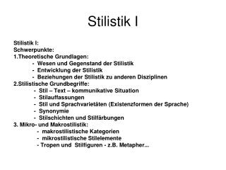 Stilistik I